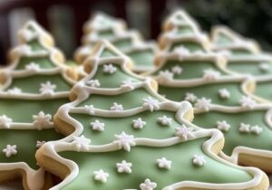 Snowy Evergreen Tree Cookies