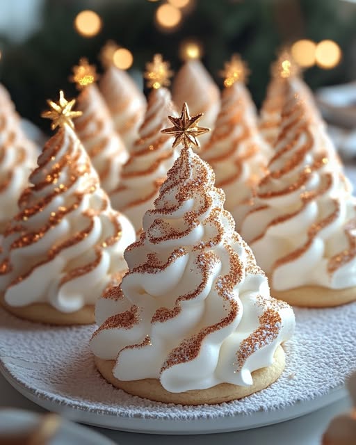 Meringue Christmas Tree Cookies