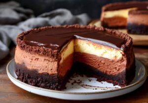 Creamy 3-chocolate pie: the perfect classic dessert for Christmas with the family