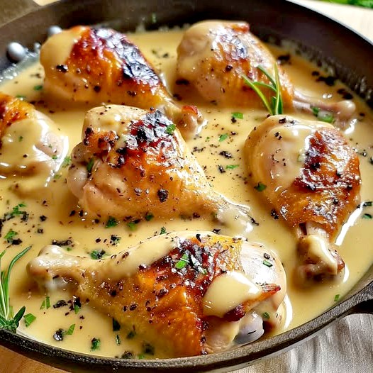 Creamy Mushroom Chicken Thighs Recipe