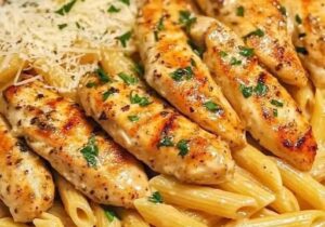 Creamy Parmesan Chicken with Penne