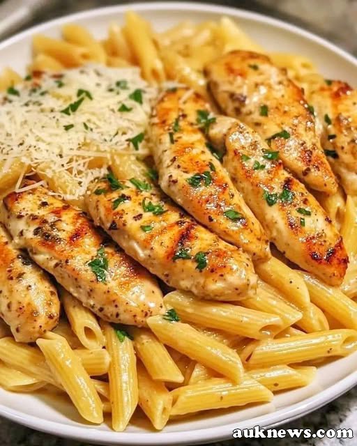 Creamy Parmesan Chicken with Penne