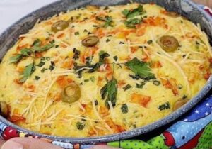 Seasoned corn savory cake